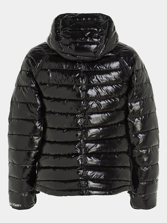 Women's Short Puffer Jacket for Winter Black