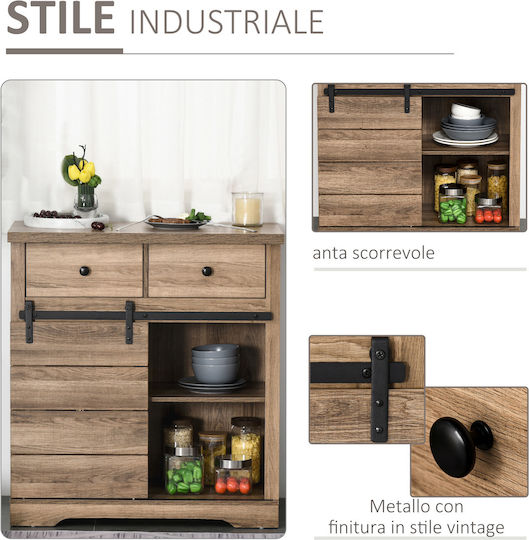 Industrial Style Floor Cabinet Brown 80x39x86cm