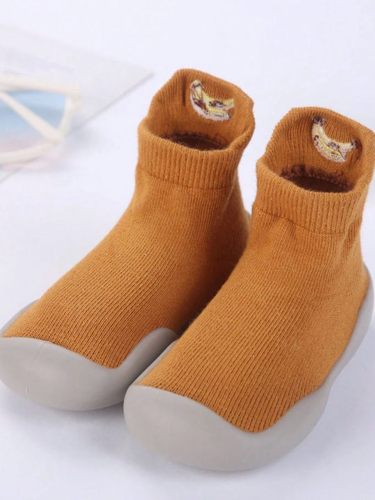 Babykids Kinderstrümpfe Hausschuh-Socken Braun