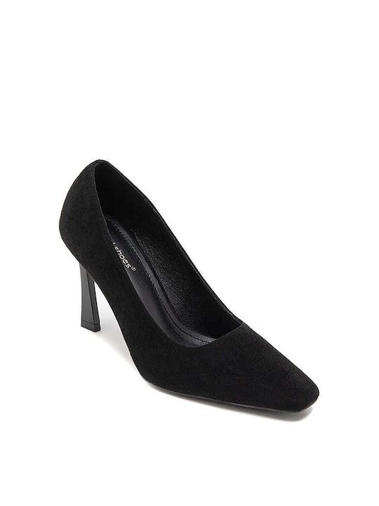 Keep Fred Suede Pointed Toe Black Heels