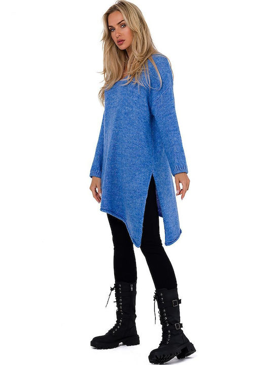 MOE Damen Langarm Pullover Blau