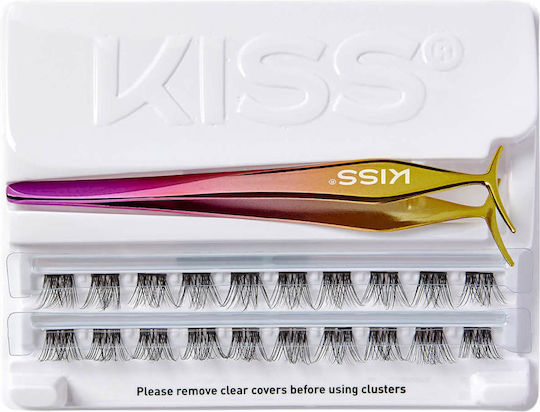 Kiss ImPRESS Kit Gene False Autocolante Voluminoase Negre 20 Bucăți