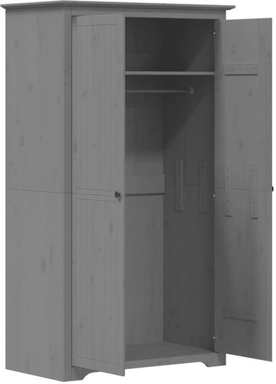 Δίφυλλη Ντουλάπα Γκρι 101x52x176.5cm