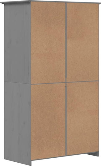 Δίφυλλη Ντουλάπα Γκρι 101x52x176.5cm
