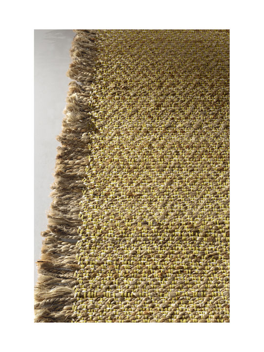 Guy Laroche Urban Rug Rectangular Summer from Jute with Fringes Lime