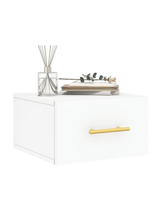 Wooden Bedside Table White 35x35x20cm