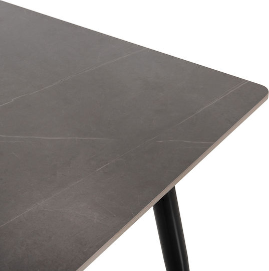 Sintered Masă Sala de mese cu Suprafață Pietroasă Gri 160x90x76buc