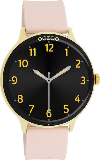 Oozoo Q00131 45mm Smartwatch με Παλμογράφο (Ροζ Χρυσό)