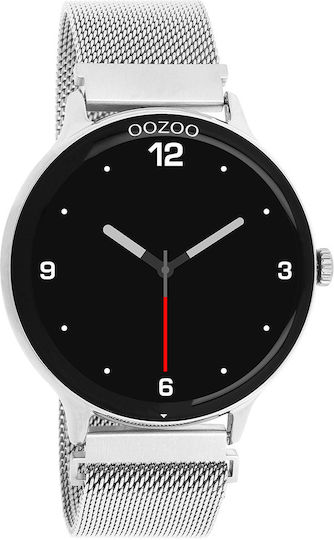 Oozoo Q00135 45mm Smartwatch με Παλμογράφο (Ασημί)