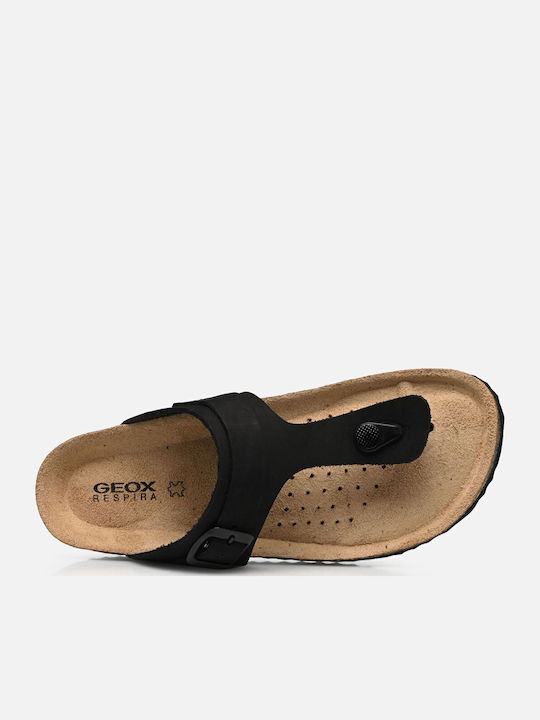 Brionia Leather Women's Flat Sandals Anatomic in Black Color