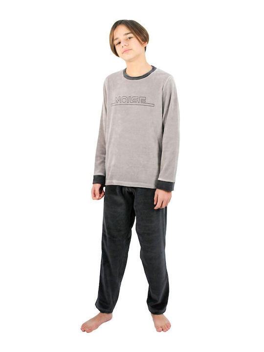 Galaxy Kids Pyjamas Winter Velvet Gray