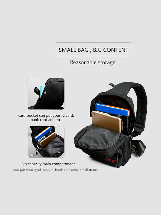 Herrentasche Schulter / Crossbody Schwarz