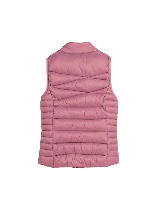 4F Casual Jacket Pink Sleeveless with Ηood