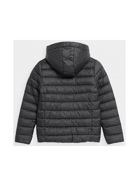 4F Kinderjacke Kurz mit Kapuze Black.