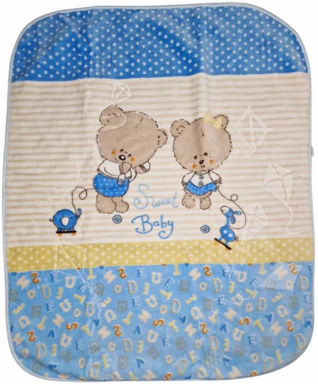 Recos Blanket Cot Velvet Light Blue 105x125cm