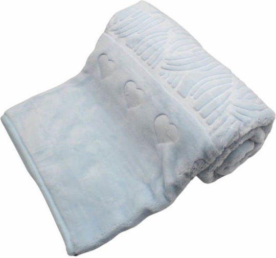 Recos Blanket Cot Velvet Light Blue 105x125cm