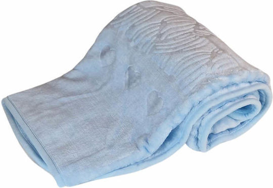 Recos Blanket Cot Velvet Light Blue 105x125cm