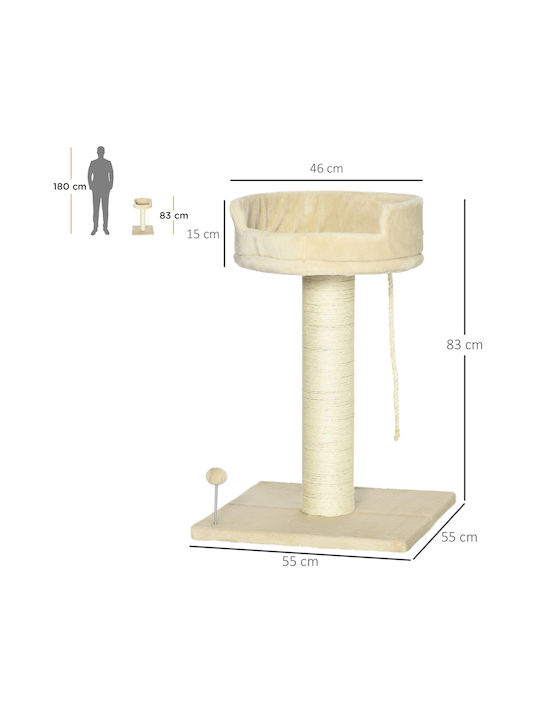 Pawhut Tree Ονυχοδρόμιο Μπεζ 55x55x83εκ.