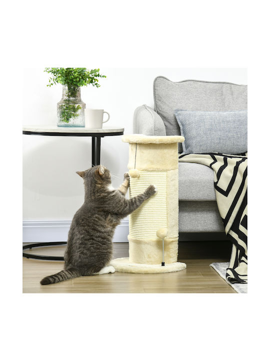 Pawhut Tree Cats Scratching Post Beige 34x25.5x58cm