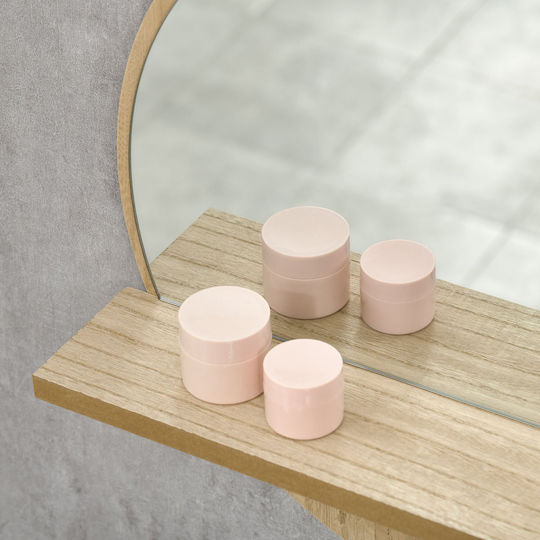 Kleankin Round Bathroom Mirror from Chipboard with Shelf 45x45cm Brown