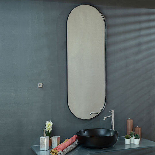 Oval Oglindă de Baie Lumini LED Atingere 45x100cm Portocaliu