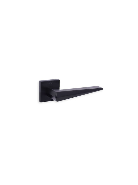 Convex Lever Middle Door with Rosette Right CO-2425-RO-ROY-R-MAT-M with Rosette Black