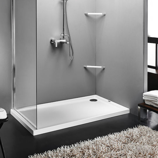 Sirene Extra Flat Rechteckig Acryl Dusche x80cm Weiß