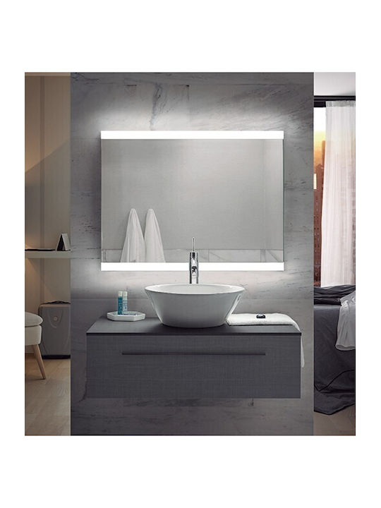 Ebir Iluminacion Rechteckiger Badezimmerspiegel LED Berührung 80x60cm