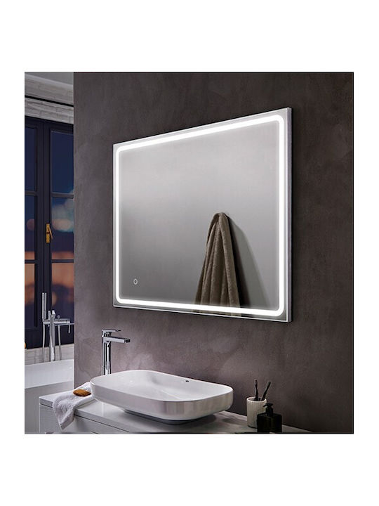 Ebir Iluminacion Ορθογώνιος Καθρέπτης Μπάνιου Led Αφής 80x60cm
