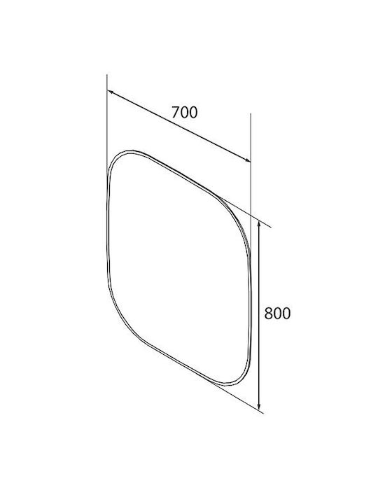 Ebir Iluminacion Οβάλ Καθρέπτης Μπάνιου Led από Μέταλλο 60x70cm Μαύρος