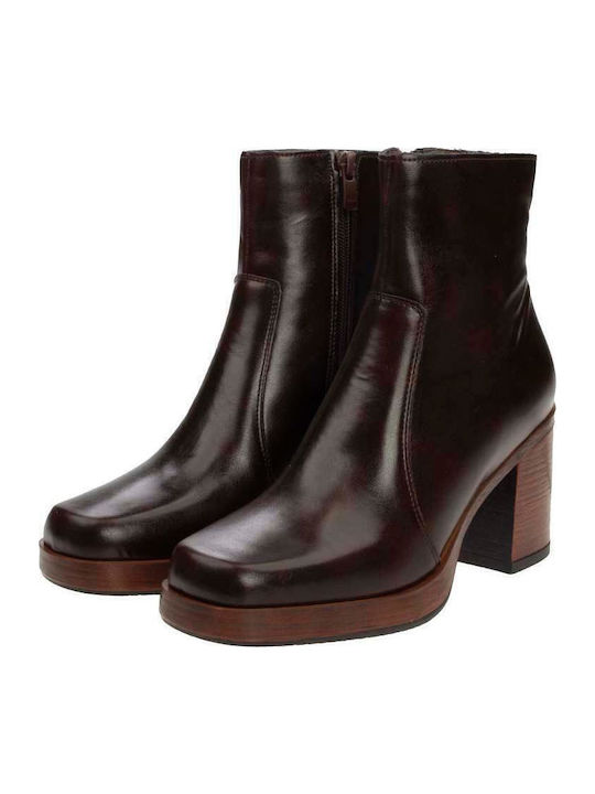 Leder Stiefeletten Damen Braun