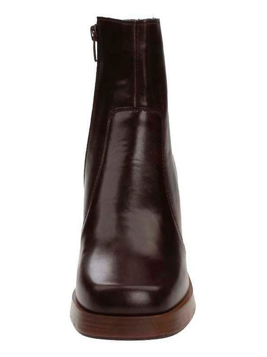 Leder Stiefeletten Damen Braun