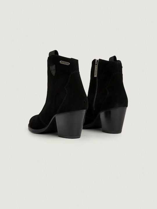 Pepe Jeans Women's Suede Ankle Boots Black