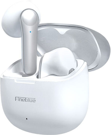Fineblue M8 Earbud Bluetooth Handsfree Ακουστικά με Θήκη Φόρτισης Λευκά