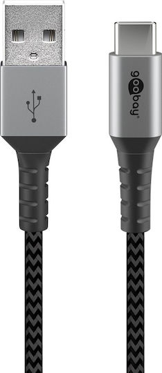 Goobay Braided USB 2.0 Cable USB-C male - USB-A 60W Gray 1m (49296)