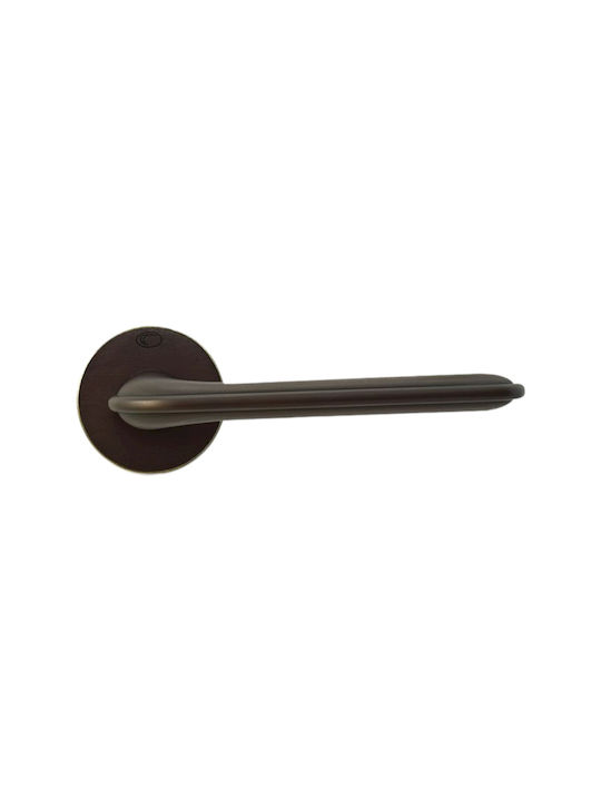 Convex Lever Middle Door with Rosette 2415 Pair Brown