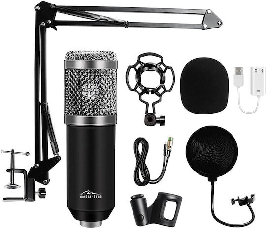 Media-Tech MT397S Set Condenser Microphone XLR / USB Desktop, Shock Mounted for Studio