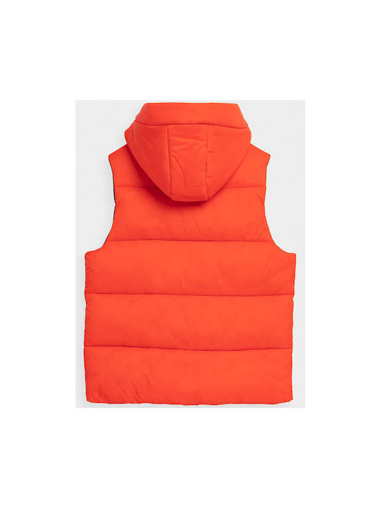 4F Casual Jacket Red Sleeveless with Ηood