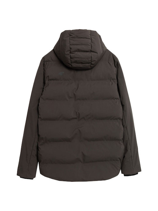 4F Herren Winter Jacke Lässig Braun