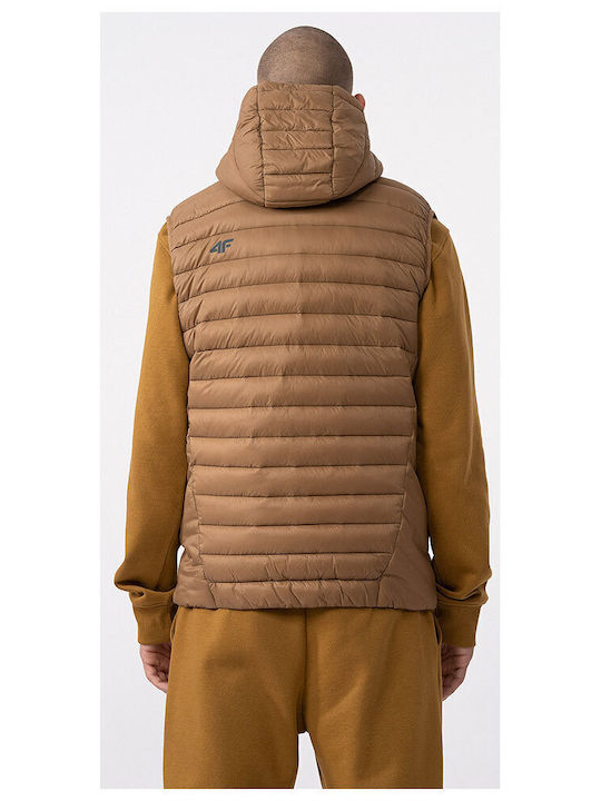 4F Ärmellos Herren Jacke Puffer Braun