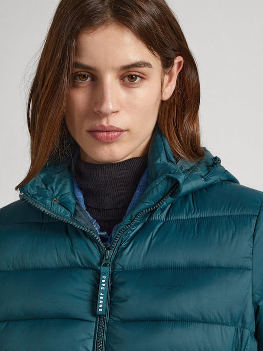 E1 Drop 2b Maddie Lungă Jachetă de femei Puffer Green.