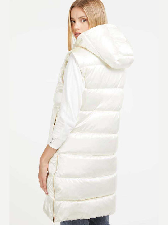 Guess Women's Long Puffer Jacket for Winter White