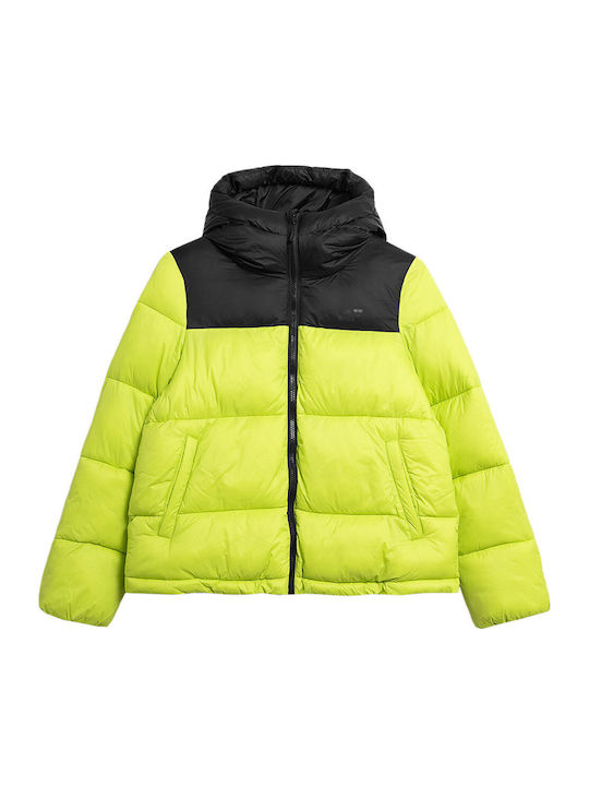 Kurz Damen Puffer Jacke für Winter Gelb