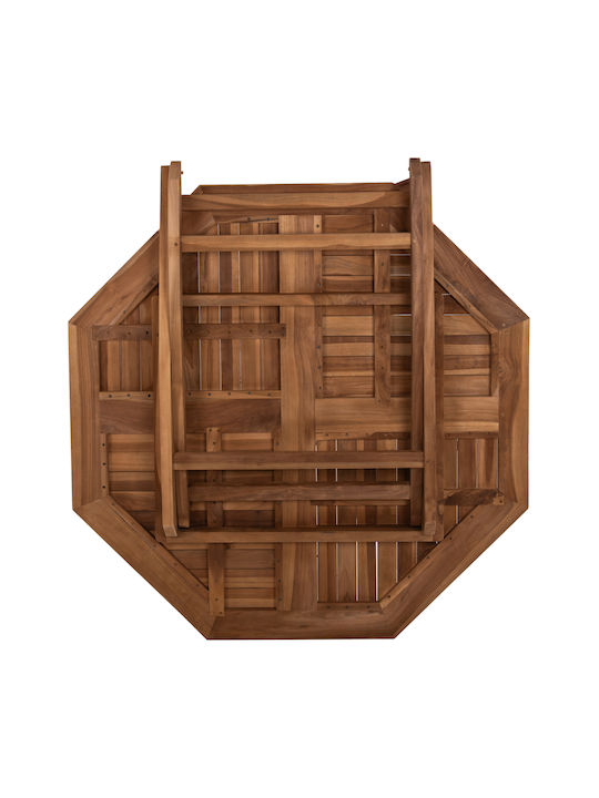 Outdoor Table Made of Teak Foldable Kendall Natural 120x120x75cm