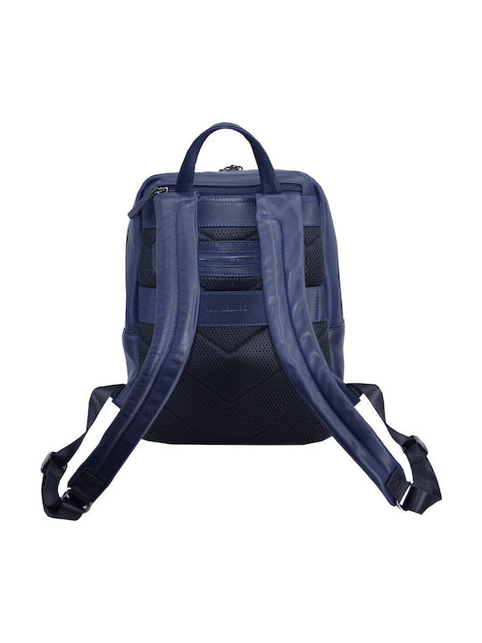 Leather Women's Bag Backpack Navy Blue