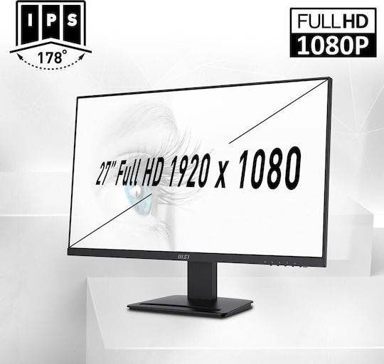 MSI PRO MP273A IPS Монитор 27" FHD 1920x1080 с Време за Реакция 4мс GTG