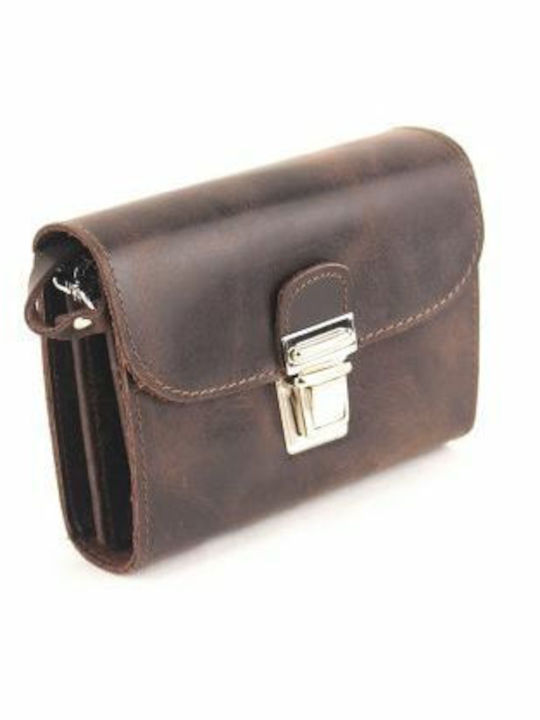 Kouros Kouros-δερμάτινη Τσάντα-701bro-καφε Leather Women's Bag Crossbody Brown