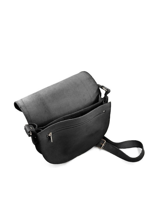 Kouros Κούρος 500 Leder Damen Tasche Crossbody Schwarz