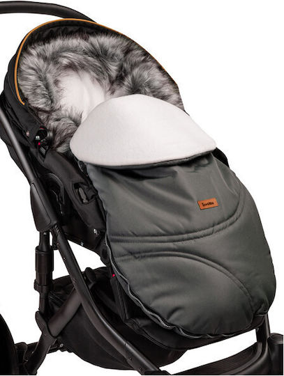 Sensillo Eskimo Universal Stroller Footmuff Waterproof Gray with Fleece Lining 100x46cm