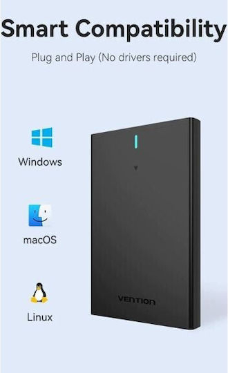 Vention Case for Hard Drive 2.5" SATA III with Connection USB 3.1